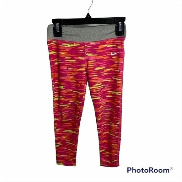 Nike Stretch Legging Sweatpants Girls Sz 6 Pink - Picture 1 of 6